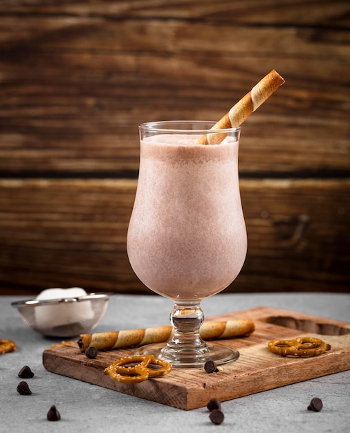 Milk-shake au chocolat gros plan