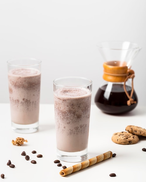 Milk-shake au chocolat gros plan