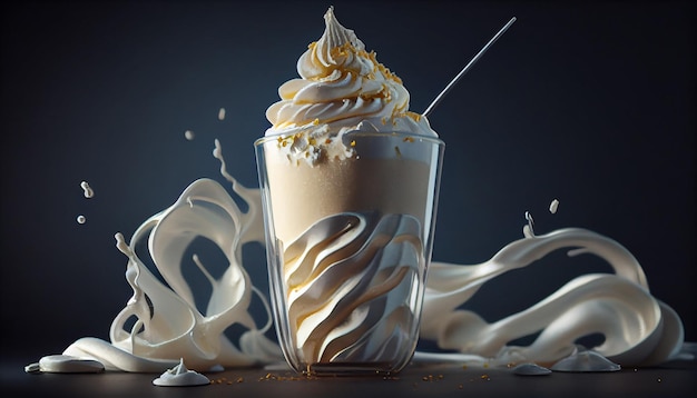 Photo gratuite milkshake au chocolat sur une table ia générative