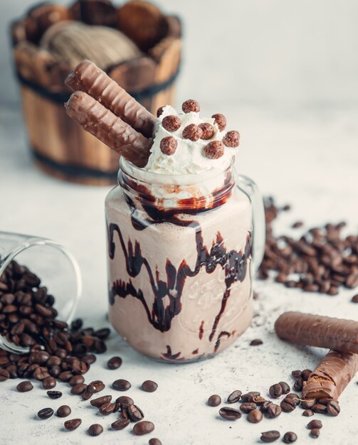 milkshake au chocolat avec twix et nesquick