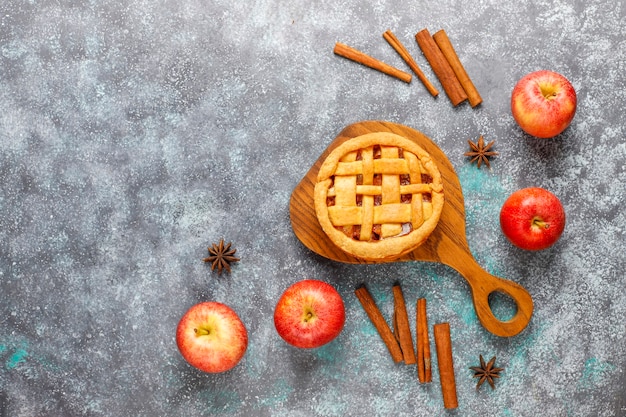 Mini tarte aux pommes maison à la cannelle.