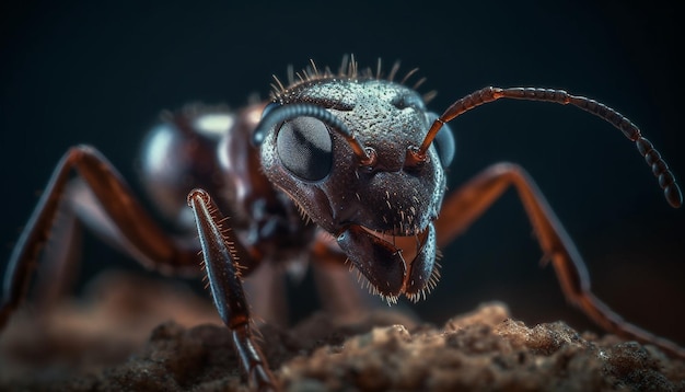 Mise au point sur la jambe poilue de la petite mouche générée par l'IA