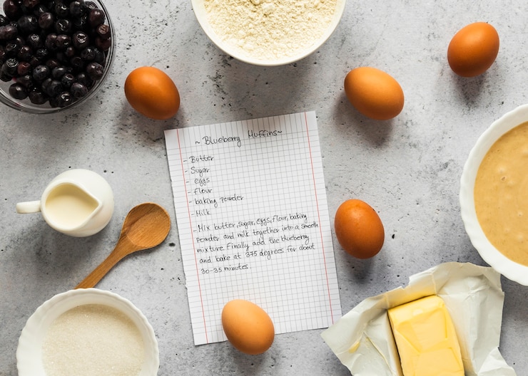 Photo gratuit mise à plat des ingrédients alimentaires avec des œufs