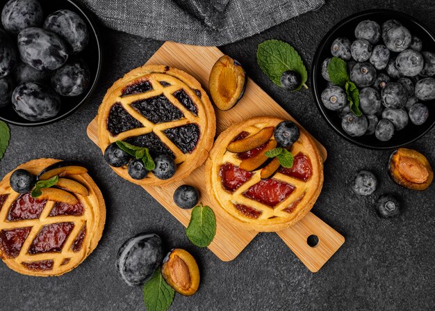 Mise à plat de tartes sucrées aux fruits