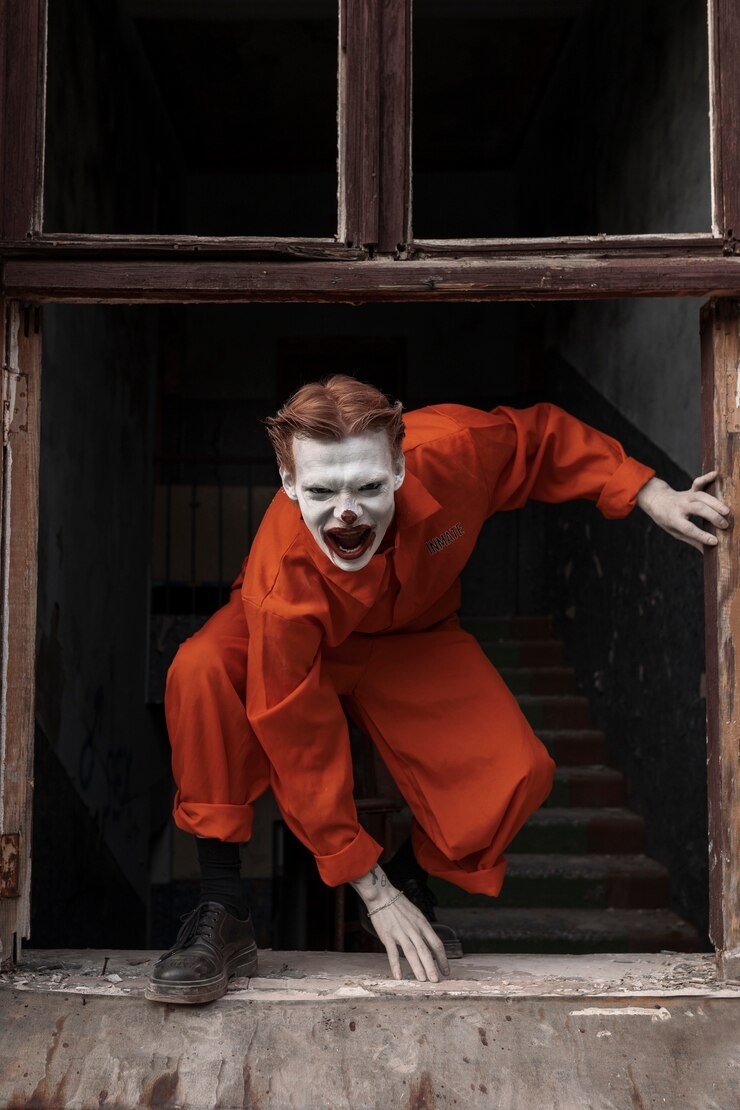 Photo gratuit mode de vie du clown effrayant