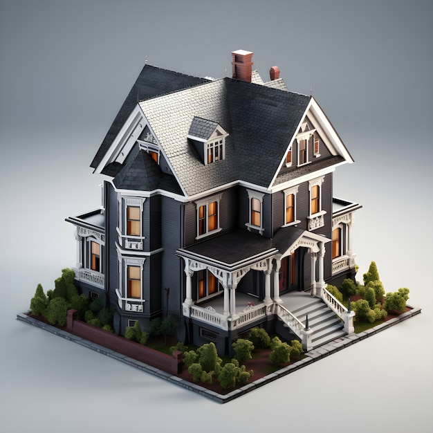modèle 3D d'un immeuble résidentiel