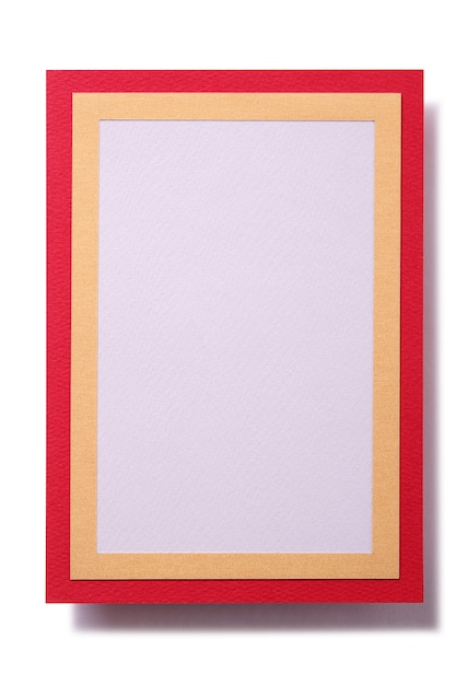 Modèle de bordure or carte rouge cadeau vertical