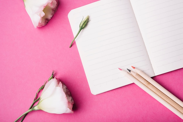 Modèle de cahier avec décoration florale