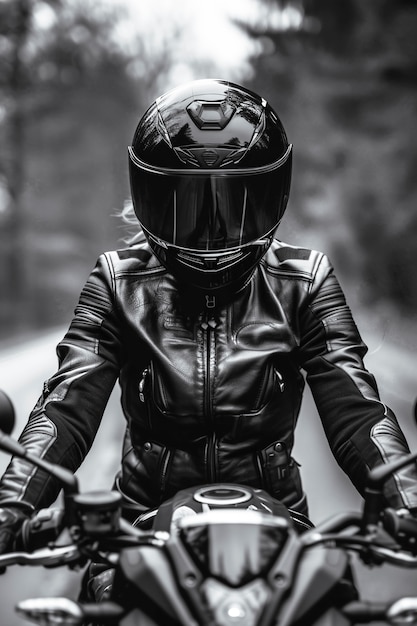 Photo gratuite modèle avec casque de moto