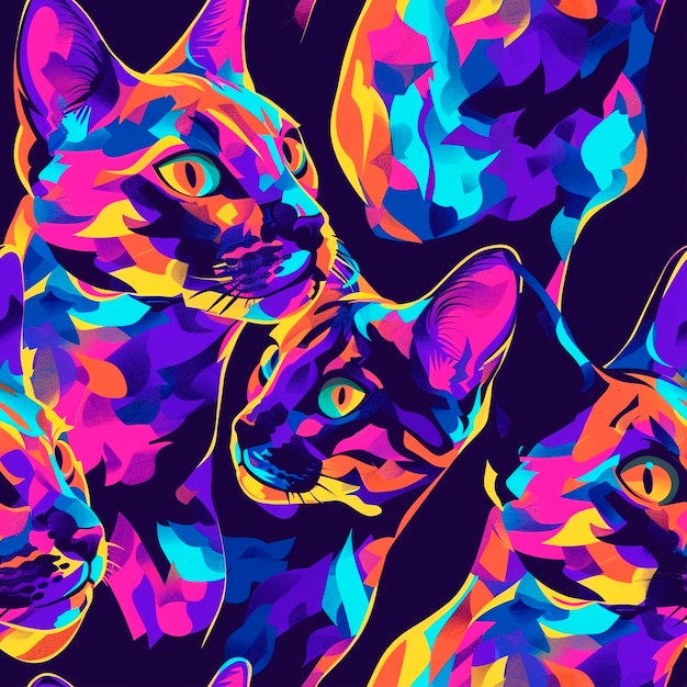 Photo gratuite modèle de chat d'art numérique