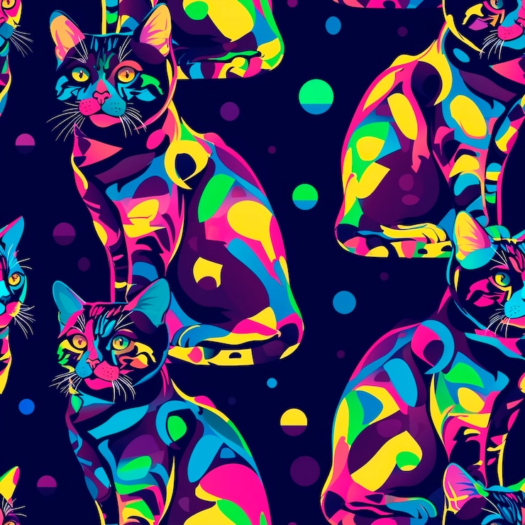 Photo gratuit modèle de chat d'art numérique