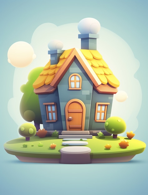 Modèle de dessin animé pour maisons résidentielles et propriétés