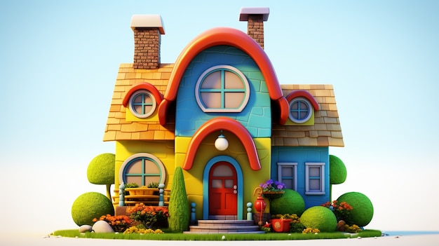Modèle de dessin animé pour maisons résidentielles et propriétés