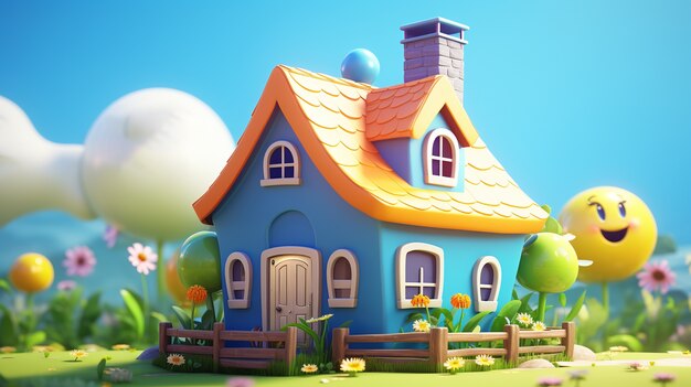 Modèle de dessin animé pour maisons résidentielles et propriétés