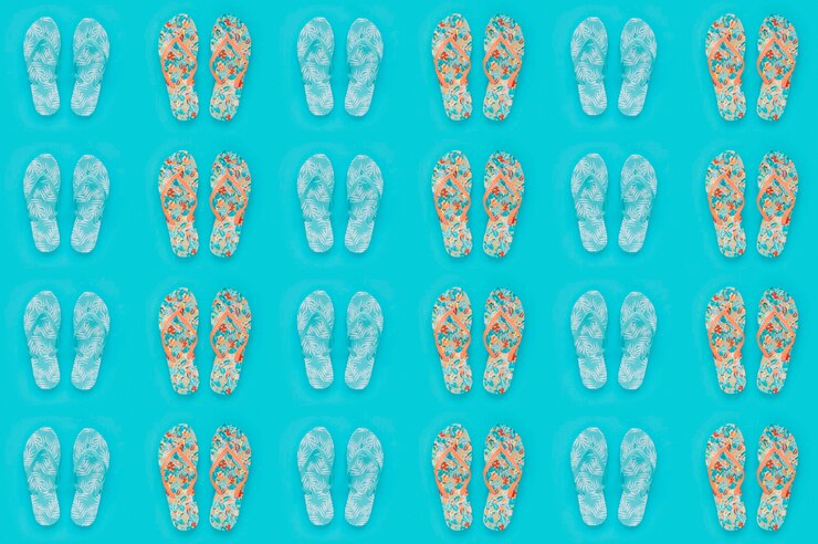 Photo gratuit modèle de flip flop coloré