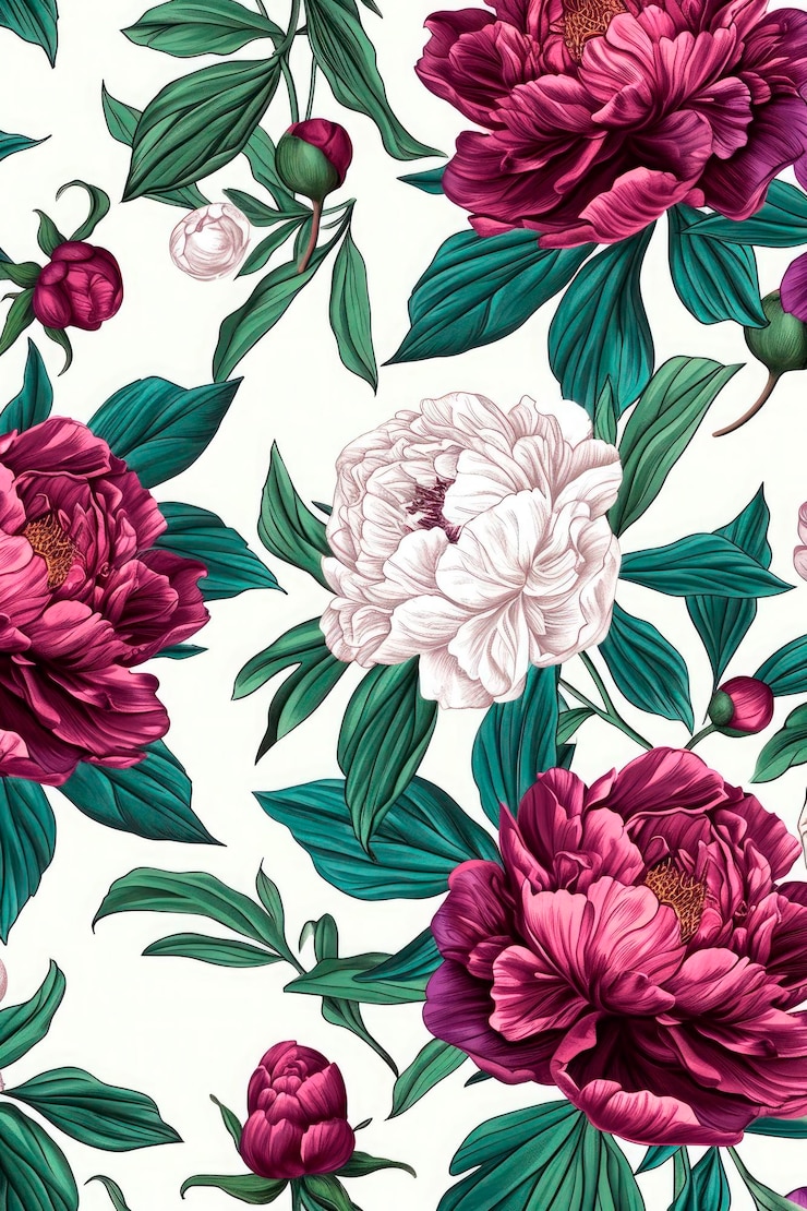 Photo gratuit modèle de fond abstrait art floral aquarelle botanique illustrations florales vectorielles de bourgeons feuilles tons pastel modèle sans couture pivoine pour carte de voeux ou affiche d'invitation de mariage