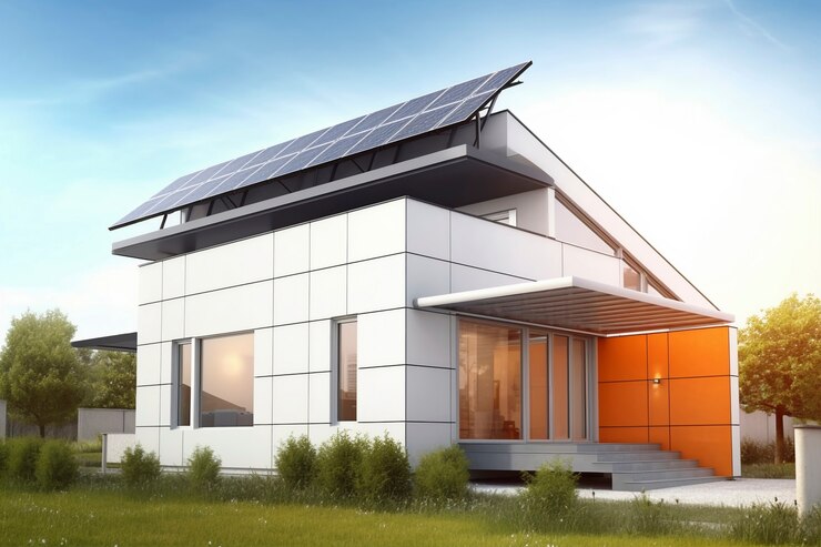 Photo gratuit modèle de maison 3d avec architecture moderne