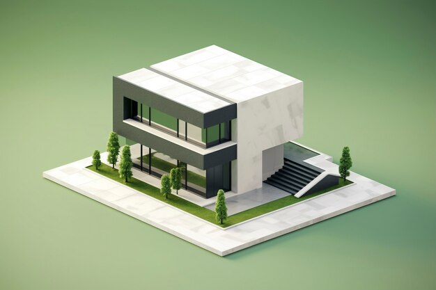 Modèle de maison tridimensionnel