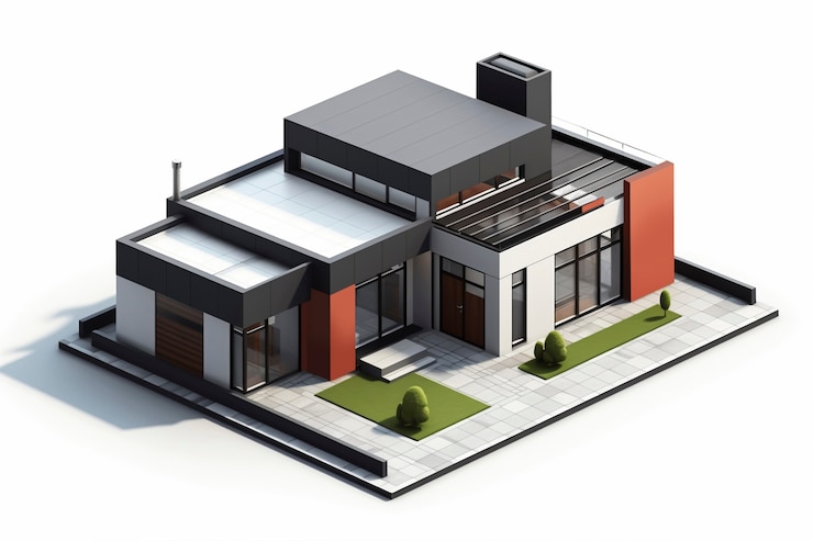 Photo gratuit modèle de maison tridimensionnel