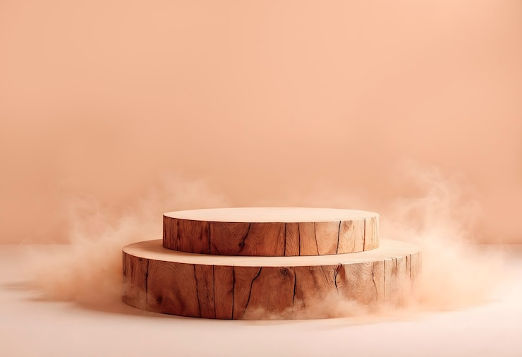 Photo gratuit modèle de podium en bois