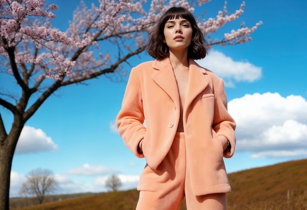 Modèle portant de beaux vêtements d'ombre