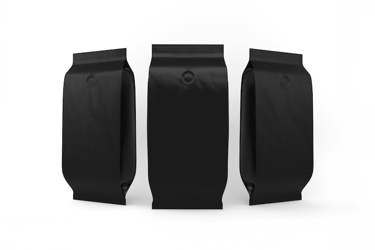 Photo gratuit modèle de sac à café noir