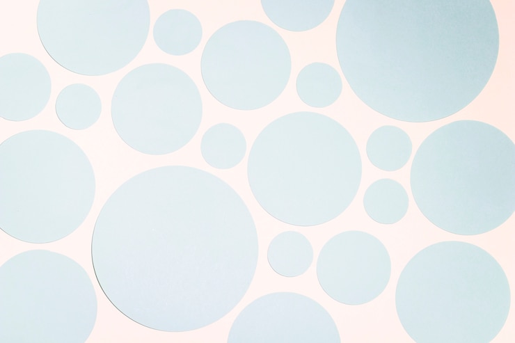 Photo gratuit modèle sans couture de cercles bleus sur fond blanc