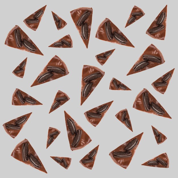 Modèle de tartes au chocolat avec des cookies