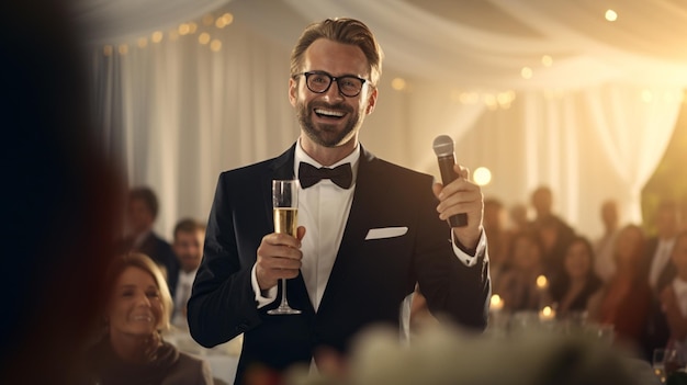 Des moments de discours sincères et de toasts capturant l'essence émotionnelle de la célébration