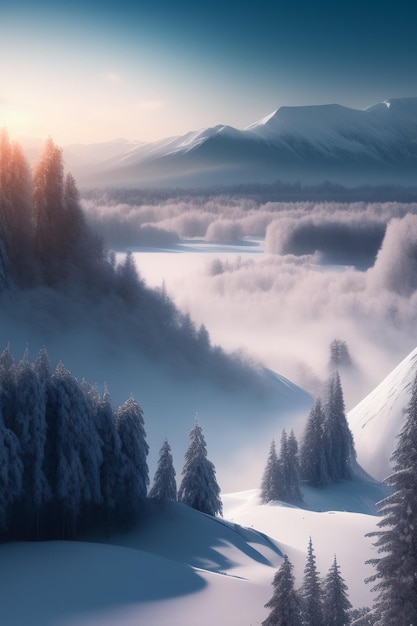 Photo gratuite montagnes enneigées dans la neige fond d'écran