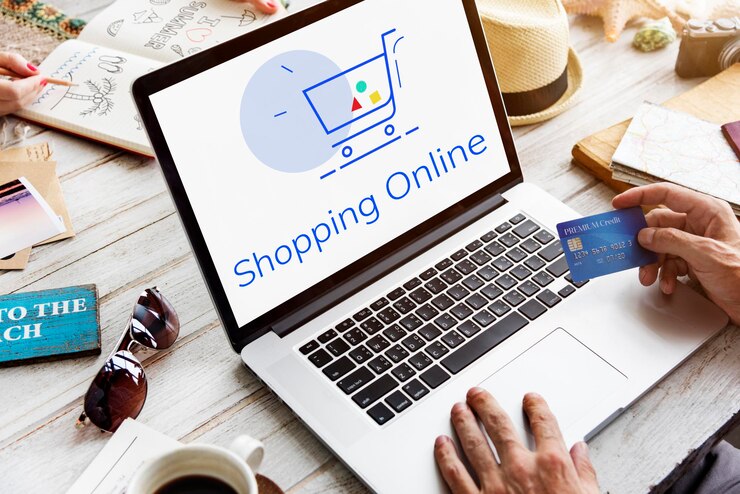 Photo gratuit montrant panier chariot shopping en ligne signe graphique