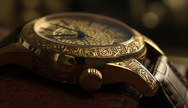 Photo gratuite montre de poche en or antique une élégance intemporelle générée par l'ia