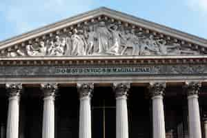 Photo gratuite monument de l'église de la madeleine à paris, vue de face