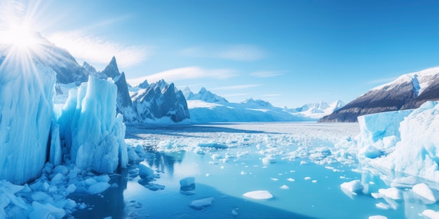 Des morceaux de glace flottant dans l'eau