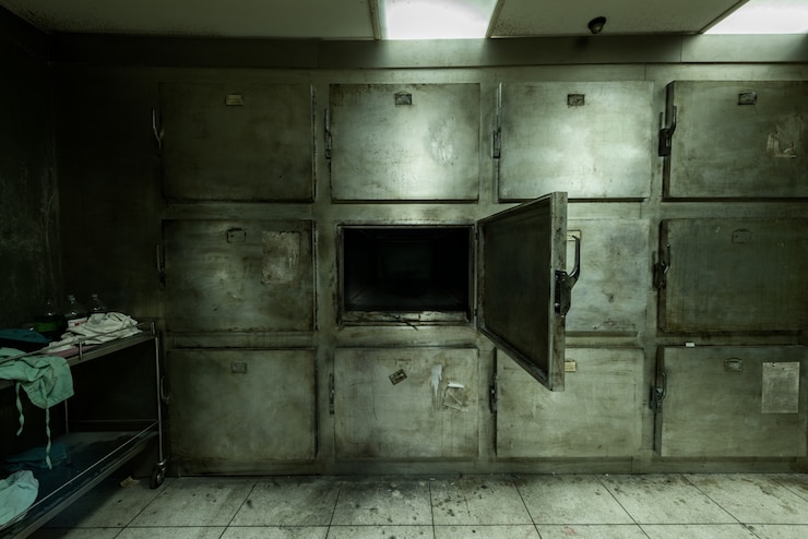 Photo gratuit morgue abandonnée à l'hôpital psychiatrique