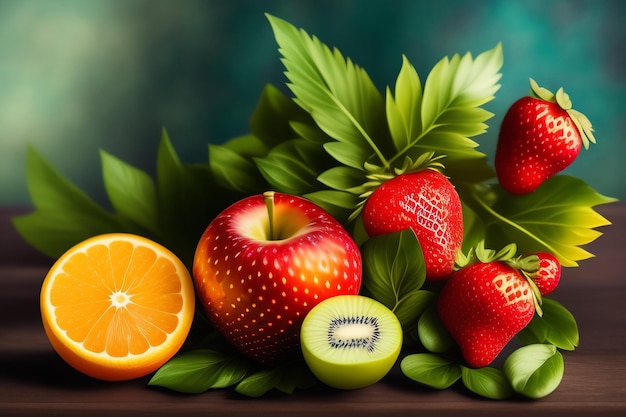 Photo gratuite le mot fruit sur le fruit