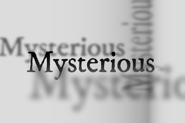 Mot mystérieux dans l'illustration de typographie de police d'ombre fanée