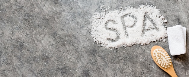 Mot de spa écrit avec espace copie de sel de bain
