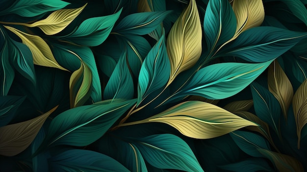 Un motif abstrait fait de feuilles