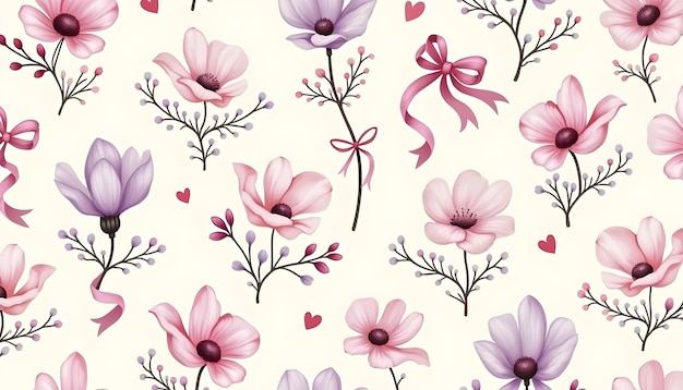 Motif d'aquarelle coquette