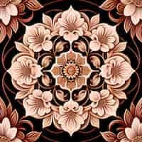 Photo gratuite un motif floral noir et marron avec un dessin floral.