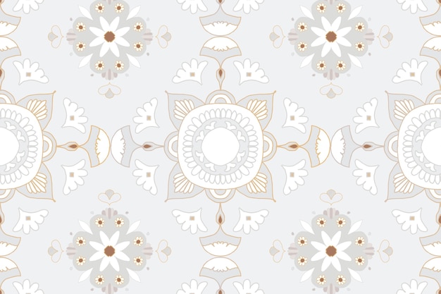 Photo gratuite motif de fond indien floral gris mandala