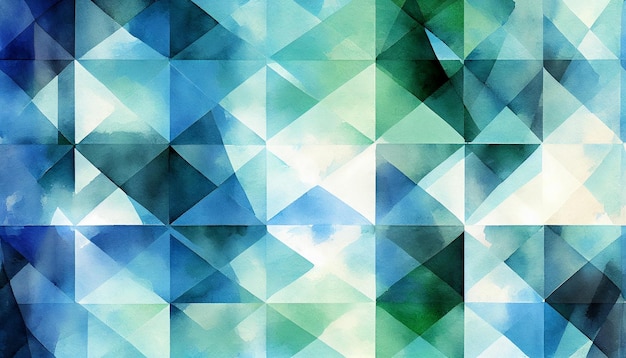 Motif géométrique abstrait en forme de triangle bleu IA générative