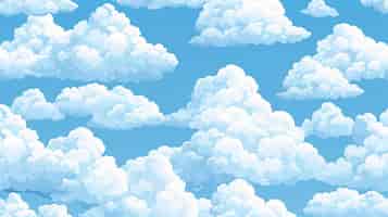 Photo gratuite un motif avec des nuages sur fond bleu