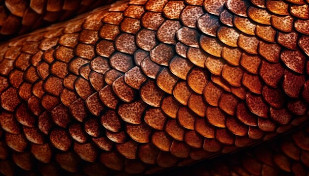 Motif peau de serpent jaune sur peau texturée de reptile généré par l'IA