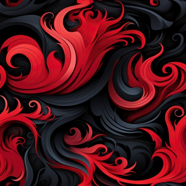Le motif sans couture des flammes rouges