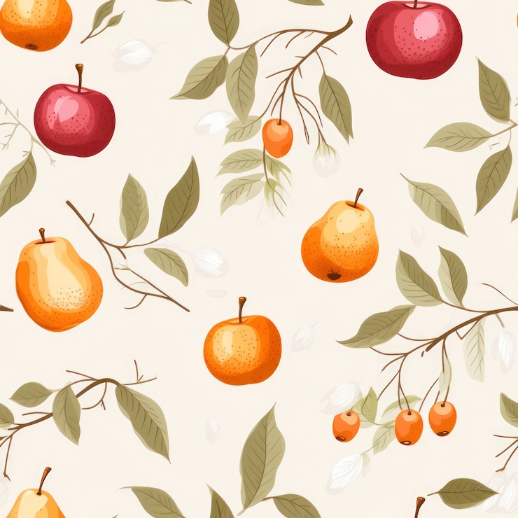 Photo gratuit motif sans couture fruité