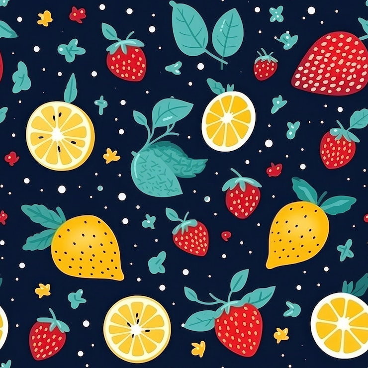 Photo gratuit motif sans couture fruité