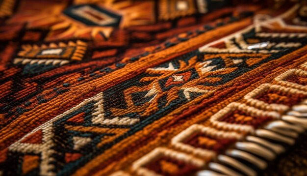 Des motifs géométriques de kilims turcs décorent le sol générés par l'IA