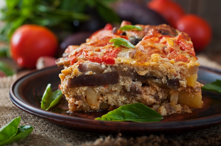 Photo gratuit moussaka - un plat grec traditionnel